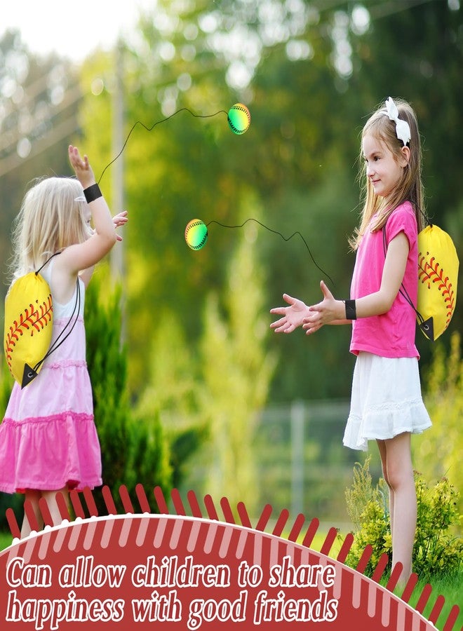 مجموعة حقائب صغيرة قابلة للنفخ مكونة من 12 قطعة برباط مع حقيبة ظهر لإعادة الكرة للمعصم، هدايا رياضية للحفلات، إكسسوارات للأطفال (كرة لينة) - Image 4